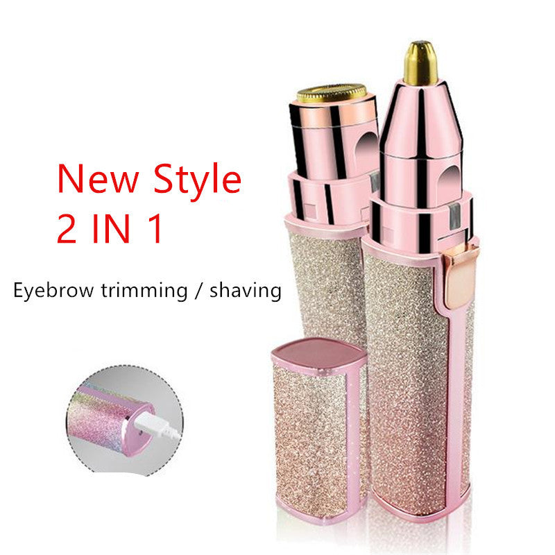 Two-in-one electric eyebrow trimming shaver