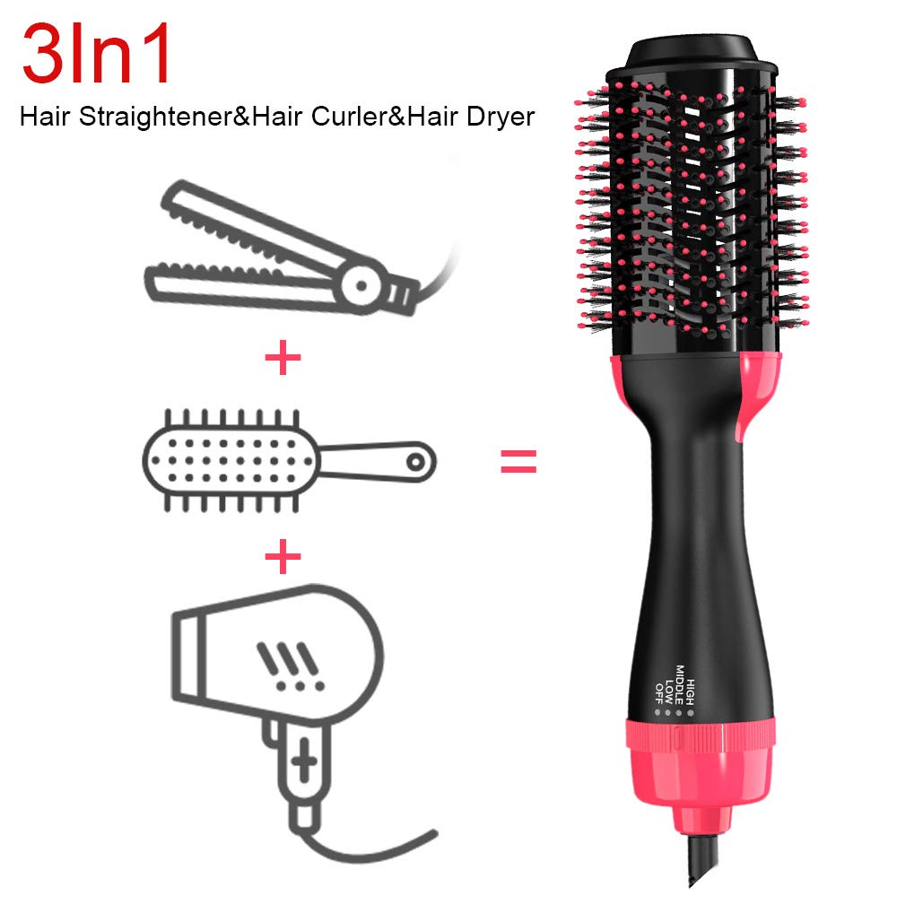 Multifunctional Hot Air Comber 3-In-1 Hair Dryer Curler Straight Hair Comb Styling Comb